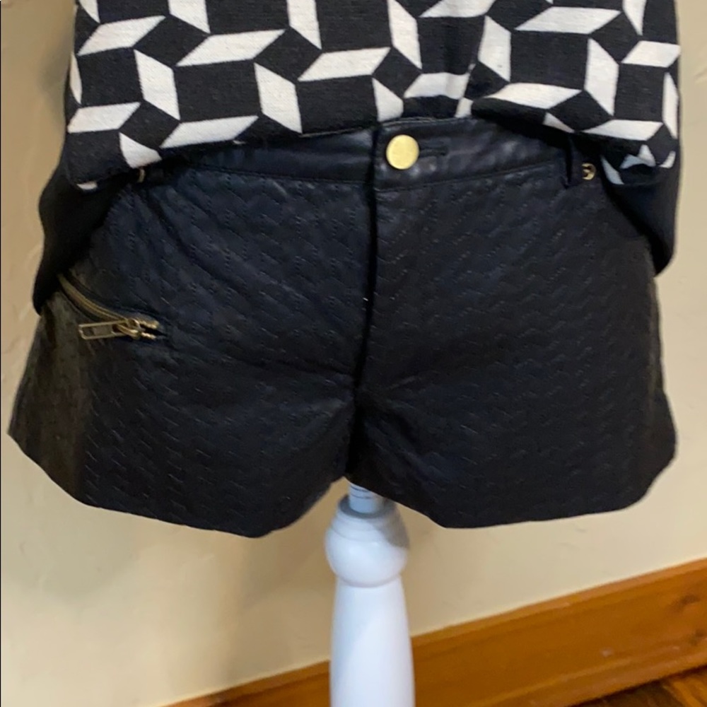 Faux leather dress shorts